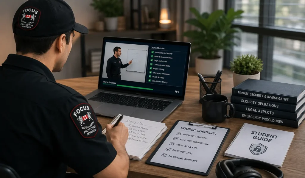 Online security training course for Ontario guards