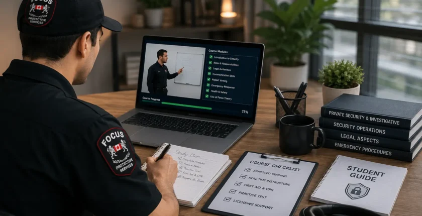 Online security training course for Ontario guards